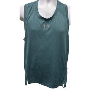 🏃 Under Armour HeatGear Run Tank Top Men’s L Teal Sleeveless Athletic